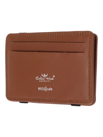 Golden Head Polo Kreditkartenetui RFID Schutz Leder 7.5 cm cognac
