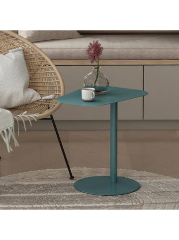 en.casa Beistelltisch Nastätten in Blau (H)50cm (B)50cm (T)38cm