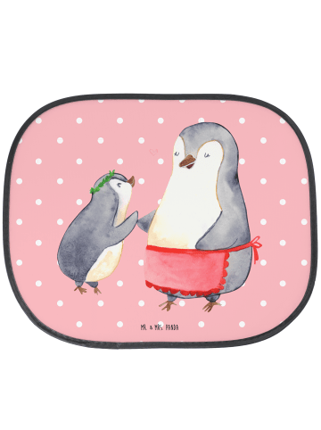 Mr. & Mrs. Panda Auto Sonnenschutz Pinguin mit Kind ohne Spruch in Rot Pastell