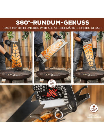 eluno Flammlachshalter aus Edelstahl, ca. 16 x 60 x 4 cm (B/H/T)