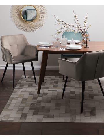 Beliani 2er-Set Esszimmerstuhl JASMIN in Beige/Schwarz