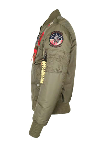 TOP GUN Bomberjacke im Pilotenstil mit Patches TG20191053 in olive