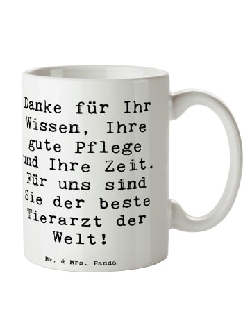 Mr. & Mrs. Panda Bürotasse Spruch Bester Tierarzt mit Spruch in Weiß