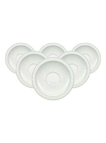 Villeroy & Boch 6er Set Cappuccinountertassen Gray Pearl in Weiß ø 18,5 cm in weiß