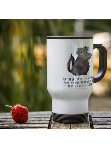 Mr. & Mrs. Panda thermosbecher Stinktier mit Spruch in Weiß