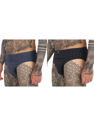 NORMANN Rio Slip Unterhosen zeitlosem Design - 66472 in Ringel schwarz/weiß