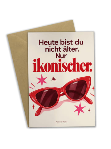 Mr. & Mrs. Panda Geburtstagskarte rote Sonnenbrille modisch Desi... in Weiß