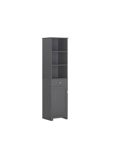 SoBuy Badezimmerschrank in Mattes Dunkelgrau - (W) 38 x (H) 161 x (L) 40 cm