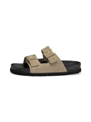 VITAFORM Veloursleder Pantoletten in taupe