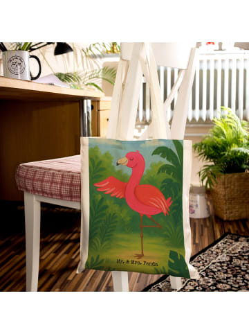 Mr. & Mrs. Panda Tasche Flamingo Yoga Design ohne Spruch in Weiß