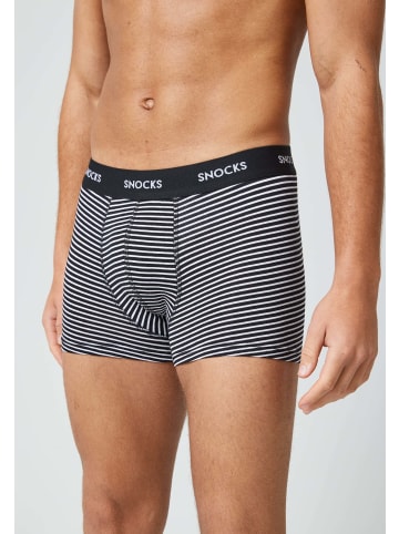 SNOCKS Boxershorts aus Bio-Baumwolle Schwarze Streifen 6 Stück