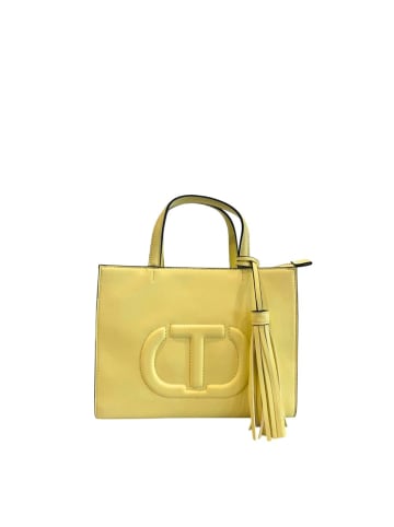 Twinset Schwarz Gelb PU Damen Handtasche