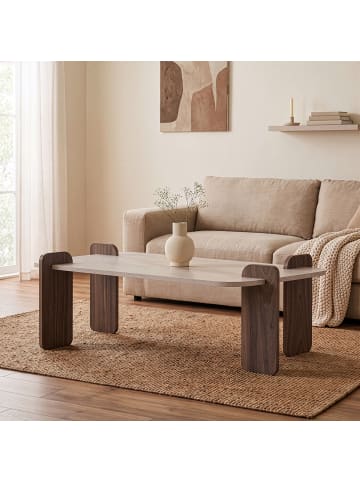 CALICOSY Couchtisch ELIA in Travertin - (W)120 x (H)35 x (L)60 cm