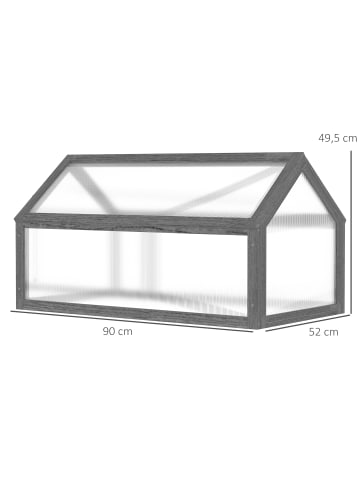 Outsunny Gewächshaus 90L x 52B x 49,5H cm Grau