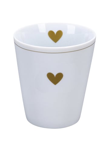 Krasilnikoff Becher Happy Mug mit HERZ in Gold