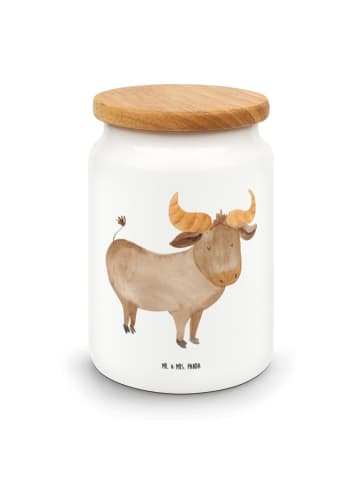 Mr. & Mrs. Panda Keksdose Sternzeichen Stier ohne Spruch in Weiß