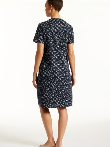 UNCOVER BY SCHIESSER Nachthemd Nightwear - kurzarm in dunkelblau-gem.