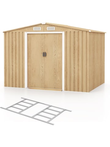 COSTWAY Geräteschuppen 8,23 m³ Türgröße: 104x156cm in Hellbraun