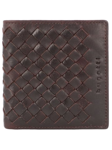 Bugatti Woven Geldbörse Leder 11 cm dunkelbraun