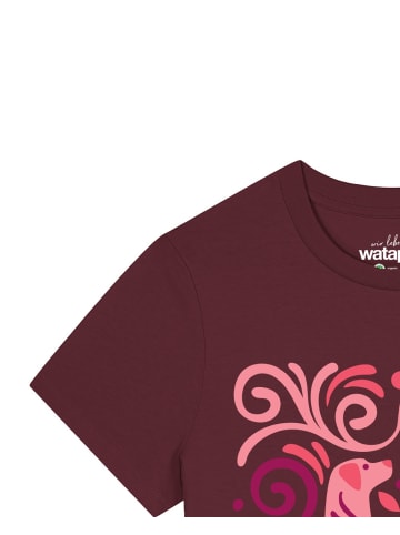 wat? Apparel T-Shirt Hundeliebe in Weinrot