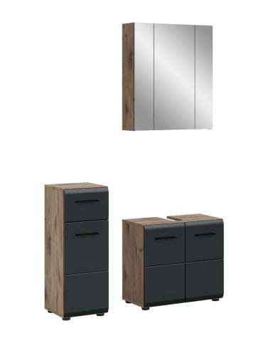 ebuy24 Badmöbelset Ice Schwarz 105 x 30 cm