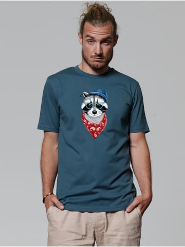 wat? Apparel T-Shirt Waschbär in Petrol