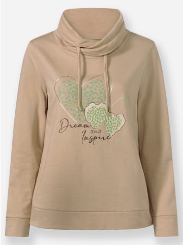 WITT WEIDEN Sweatshirt in beige-eucalyptus-bedruckt