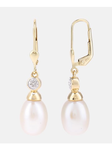 Diamant L'éternel Ohrhänger aus 375 Gelbgold mit Diamant mit Perle