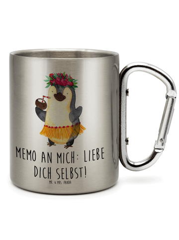 Mr. & Mrs. Panda Thermobecher Pinguin Kokosnuss mit Spruch in Silber