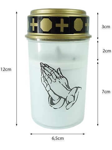 Novaliv Grablichter weiß 2x Dauerbrenner Grablicht LED Kerzen flackernde Flamm in Weiß