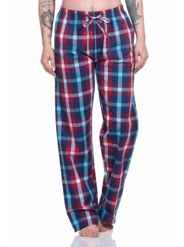NORMANN Schlafanzug Hose lang gewebt Baumwolle - 79862 in rot