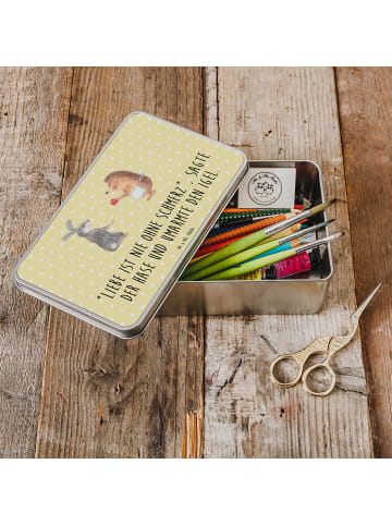 Mr. & Mrs. Panda Geschenkbox Hase Igel mit Spruch in Gelb Pastell