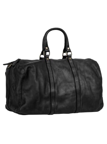 Forty degrees Reisetasche echt Leder in schwarz