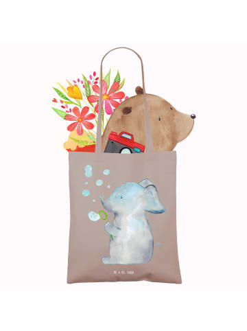 Mr. & Mrs. Panda Tasche Elefant Seifenblasen ohne Spruch in Braun Pastell