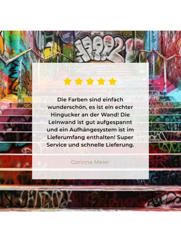 MuchoWow Leinwand bilder Bunte Treppe (BxH)