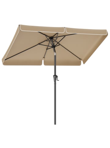 SONGMICS Sonnenschirm Sheld in Taupe - (B)200 x (H)250 x (T)300 cm