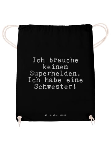 Mr. & Mrs. Panda festival tasche Ich brauche keinen Superhelden.... in Schwarz