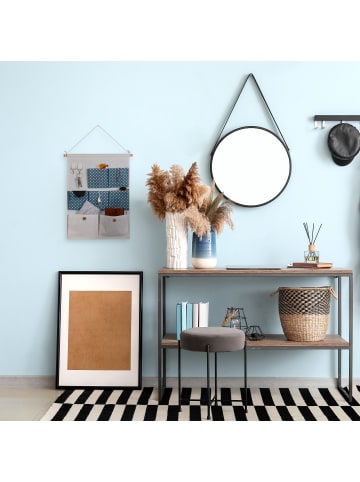 relaxdays Hängeorganizer in Creme/ Blau - (B)39 x (H)60 cm