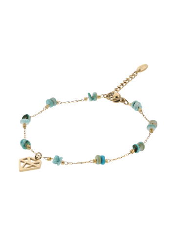 grassland Women Bracelet With Lobster Clasp in Gold Turquoise