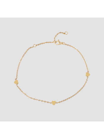 Adeliás Damen Armband – Herz aus Edelstahl 22 cm in gold