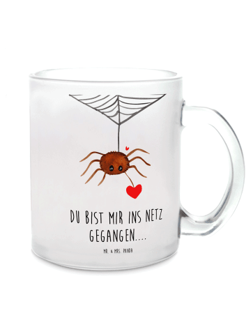 Mr. & Mrs. Panda Teetasse Spinne Agathe Liebe mit Spruch in Transparent