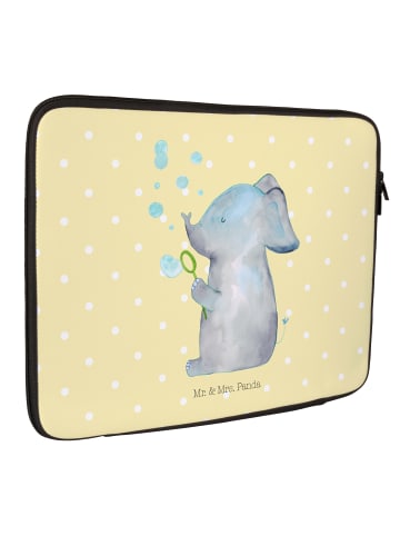 Mr. & Mrs. Panda Laptop Tasche Elefant Seifenblasen ohne Spruch in Gelb Pastell