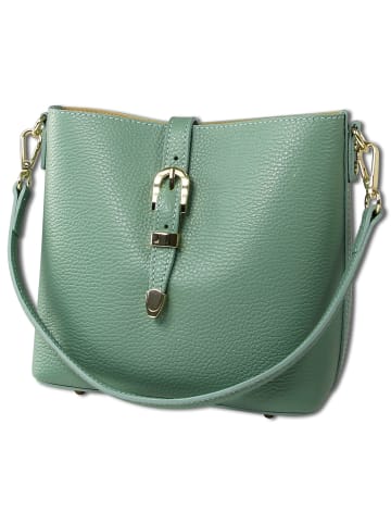 Toscanto Leder Schultertasche Toscanto Tasche salbeigrün ca. 23cm