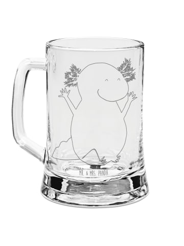 Mr. & Mrs. Panda Gravur Bierkrug Axolotl Hurra ohne Spruch in Transparent