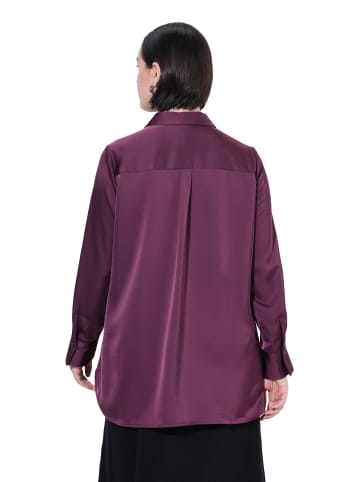Ulla Popken Hemdbluse in dunkel weinrot