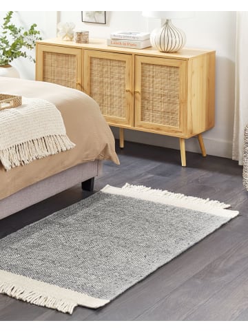 Beliani Kurzflor TATLISU in Grau/Weiß - (W) 80 x (H) 1 x (L) 150 cm