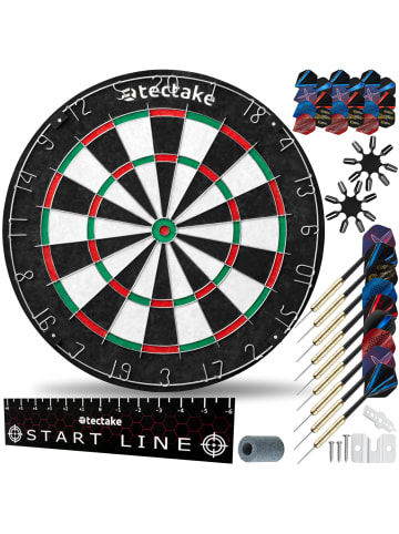 tectake Dartboard Bully mit 9 Pfeilen, 21 Flights und Zubehör