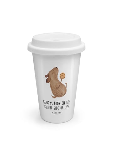 Mr. & Mrs. Panda Kaffeebecher Hund Keks mit Spruch in Weiß