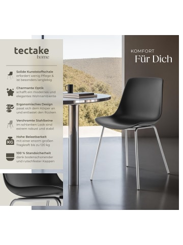 tectake Kunststoffstuhl, Belastbarkeit 120 kg, 46 x 55 x 80,5 cm