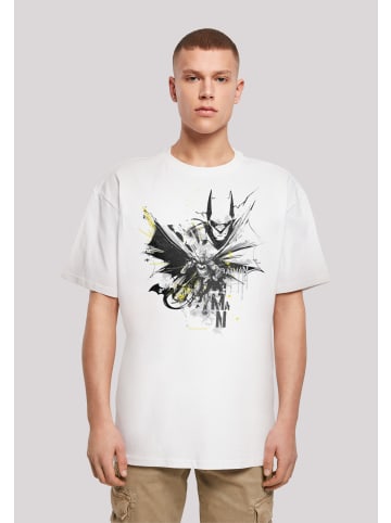 F4NT4STIC Heavy Oversize T-Shirt DC Comics Batman Batface Splash in weiß